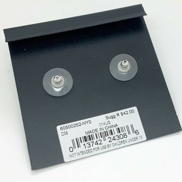 Givenchy Button Cluster Crystal Post Earrings Silver Casing Stud NEW - Picture 2 of 2